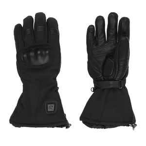Gants de course chauffants en cuir, à doigts complets, auto-chauffants, pour l'hiver, le ski en extérieur, unisexe, avec fermeture éclair, chauds, noirs - Product Image 5