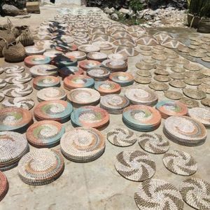 สินค้าขายดี ชุดจานตกแต่งผนังจากหญ้าทะเลสานแบบยั่งยืนทันสมัย 4 ชิ้น ชุดตกแต่งสำหรับโรงเรียนและงานวันเกิด สำหรับส่งออก - Product Image 5
