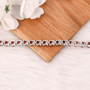 High Quality 925 Sterling Silver <b>Garnet</b> & CZ Tennis <b>Bracelet</b> Luxury Gemstone Jewelry for Unisex - Product Image 4
