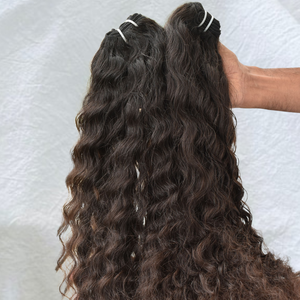 Extensiones de Cabello Humano Virgen Remy Natural Ondulado con Cutícula Alineada de Templo Indio, Paquetes al por Mayor, Suministro Premium - Product Image 6