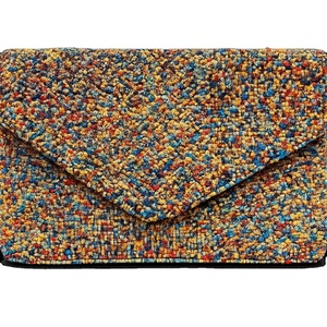 Pochette à perles multicolores |   Porte-monnaie enveloppe fait main |   Sac à main de soirée élégant |   Sac à main ethnique bohème pour soirée - Product Image 1