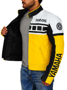 Blouson de moto réversible imperméable en peau de mouton cirée délavée noir et marron à col montant grande taille pour homme - Product Image 5