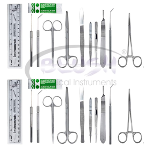 Kits chirurgicaux 12 pièces en acier inoxydable allemand, ciseaux, pinces, forceps, kit de dissection chirurgical avec étui par Blush Surgical - Product Image 2