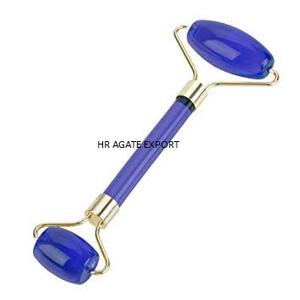 Wholesale Best-Selling Carved Face Massage Roller High-Polished Natural Lapis Lazuli Stone Crystals Religious Style <b>Engraving</b> - Product Image 1