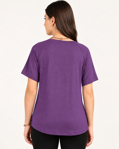 เสื้อคลุมท้องผู้หญิง คอวี แขนราแกลน ผ้าฝ้ายผสมสแปนเด็กซ์ 120 GSM รับทำโลโก้สำหรับแบรนด์เสื้อผ้า - Product Image 2