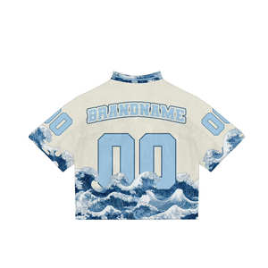 Maillot de football américain rétro de haute qualité, impression par sublimation, maillot court en mesh de luxe, respirant et ample - Product Image 2