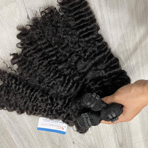 Extensiones de Cabello Humano Rizado Birmano Natural, Doble Trama, Puntas Gruesas, Color Negro Natural, Listas para Enviar - Product Image 5