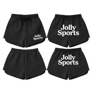 Shorts de sport pour femmes en polyester et élasthanne respirant, bleu et rose, avec empiècements latéraux, logo personnalisé par sublimation. - Product Image 3