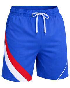 Ensemble t-shirt et short de sport pour hommes, bleu, rouge, blanc, séchage rapide, respirant, pour la course à pied, l'entraînement, la gym, la tenue de sport - Product Image 2