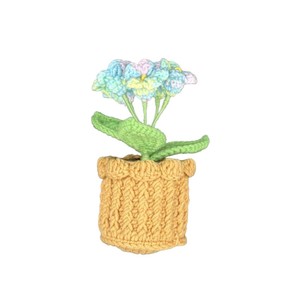 Boîte à fleurs bleue en gros 2026, nouveau modèle fait main au crochet, thème floral, en pot, en fil tricoté, cadeau, poupée, amigurumi, art papier, Viet Holiday - Product Image 2
