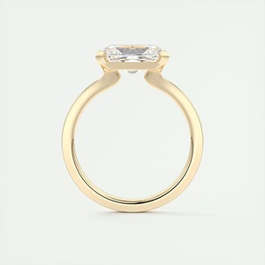 Lab Grown Diamond 2.30 Ct Radiant Cut IGI Certified Minimalist Engagement <b>Ring</b> 14K Yellow <b>Gold</b> East West Half Bezel <b>Set</b> - Product Image 5
