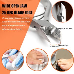 Coupe-ongles robustes pour podologues, pour ongles épais et incarnés, en acier inoxydable, pour hommes, femmes et seniors - Product Image 5