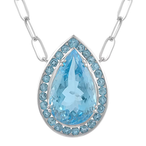 Colgante de Topacio Azul en Plata de Ley 92.5 KLSP-50582 - Product Image 4