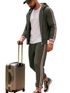 Hooded 100% Cotton Two-Piece Winter Streetwear Men's Tracksuit Set Stylish Comfortable Long Sleeve Full-Zip Quick Dry 300g - Product Image 2