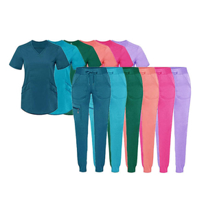 Ensemble d'uniformes médicaux unisexes à col en V, tissu tissé écologique, utilisation en salon de beauté, couleur et logo personnalisés, vente en gros - Product Image 1