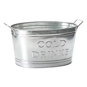 Unique Shape Metal Ice Beverage Tub Stainless Steel Party Cooler <b>Bucket</b> Wine Beer Chiller Tub Table Use - Product Image 6
