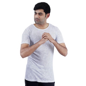 Camiseta de media manga de alta calidad para hombre tela de punto de verano transpirable con cuello redondo estampado personalizado con logotipo bordado - Product Image 1