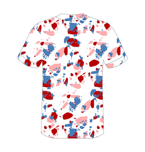 Maillot de baseball personnalisé pour homme, imprimé intégral, motif rouge, bleu, rose, respirant, en polyester, manches courtes, coupe classique, vêtements d'été - Product Image 6