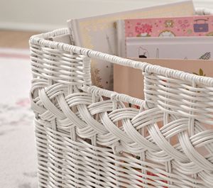Handwoven Rectangular Rattan <b>Storage</b> <b>Basket</b> Woven Organizer Bin <b>Shelf</b> <b>Basket</b> Nursery Toy <b>Storage</b> Baby Diaper <b>Storage</b> - Product Image 2