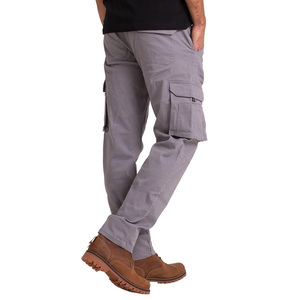 DAIZEN STAR INTERNATIONAL Men's Gray Cargo Pants Multiple Pockets Casual Midweight Polyester Drawstring Quick Dry Breathable - Product Image 2