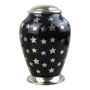 Urne funéraire en laiton doré avec incrustation de nacre pour cendres d'adultes, design traditionnel, fournisseur et grossiste funéraire - Product Image 4