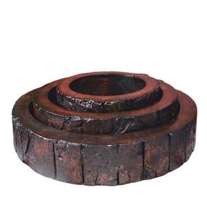 Lot de 3 bols de service en bois de manguier écologiques faits à la main pour la soupe, la salade, le riz ou l'utilisation quotidienne dans la cuisine. - Product Image 1