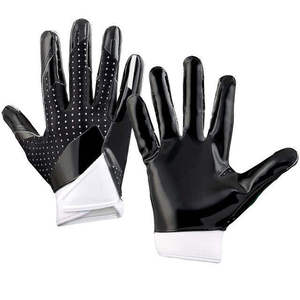 Gants de football américain personnalisés à doigts entiers en cuir souple, respirants, flexibles, coupe-vent, avec tailles et logo d'équipe personnalisables - Product Image 1