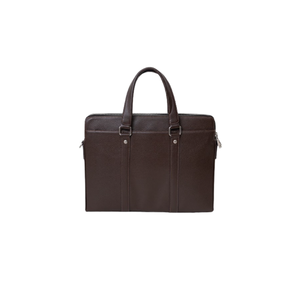 Porte-documents classique en cuir véritable imperméable pour hommes, sac à bandoulière pour ordinateur portable, fermeture éclair, grande capacité, pour le bureau et les voyages - Product Image 1