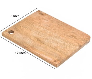 Planche à découper rustique en bois de manguier pour la cuisine, finition naturelle, durable, surface écologique, trou de suspension, compatible lave-vaisselle - Product Image 1