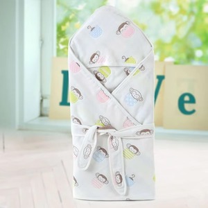 Toalla de baño con capucha de algodón para recién nacidos, estampado de conejo azul, toalla con capucha para bebés y niños, agradable para la piel - Product Image 2