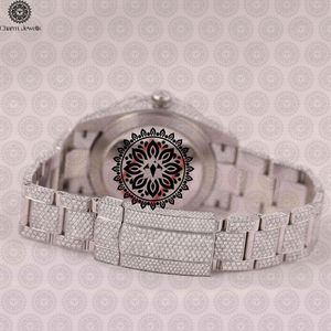Charm Jewells Men's Stainless Steel Watch Diamond Encrusted Analog Mechanical 40mm Luxury Fashion 10 Bar Water Resistant Auto - Product Image 3
