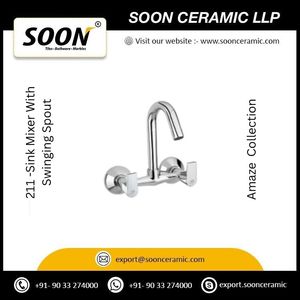 Basin Faucet 211 Sink Mixer With <b>Swinging</b> Spout Stainless Steel Polished Sustainable Modern Design Wall-Mounted <b>Single</b> Handle - Product Image 4