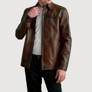 Lightweight <b>Leather</b> <b>Shirts</b> For Men Comfortable Fit Smooth Fabric Premium Design Perfect For Daily Use - Product Image 2