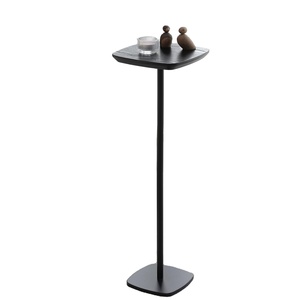 <b>Small</b> Metal Cocktail <b>Table</b> with Wooden Lift Feature Square Pedestal Stand for <b>Small</b> Spaces in Living Room <b>Round</b> Pattern Home Use - Product Image 1