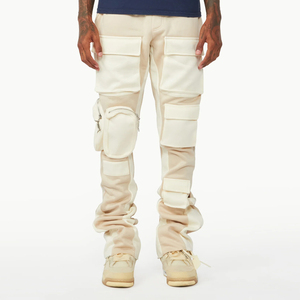 Custom Logo Heavyweight <b>Fleece</b> Flare Sweatpants Men Casual Colorblock Stacked Track <b>Pants</b> - Product Image 5