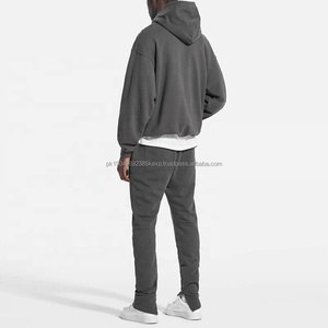 Vente en gros de vêtements de rue de haute qualité sweat à capuche en coton épais surdimensionné avec épaules tombantes sweat à capuche personnalisé recadrée délavé à l'acide pour hommes - Product Image 5