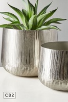 Pot de fleurs en fer chromé au design moderne, durable, écologique, pour la décoration de la maison et du jardin, personnalisable
