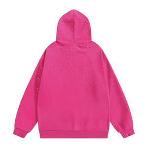 Sweat à capuche en mélange coton-polyester pour homme, orné de strass en mosaïque et de segments de cristaux, avec cordon de serrage - Product Image 5