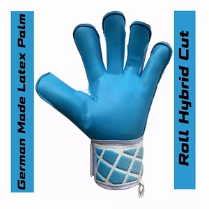 Guantes de Portero de Fútbol Azules de Cuero PU, Dedos Completos, Antideslizantes, Transpirables, Correa de Muñeca Ajustable, Guantes Deportivos Unisex - Product Image 2