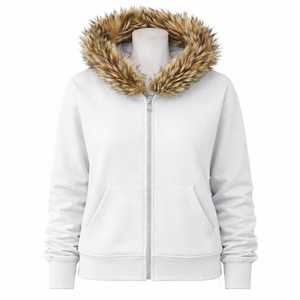 Sweat à capuche zippé surdimensionné en molleton 100 % coton, délavé à l'acide, avec fausse fourrure, pour homme, design hiver, personnalisé, haute qualité, écologique - Product Image 1