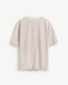 Camiseta Casual a Rayas de Manga Corta para Hombre, Ecológica, con Gráfico de Letras, Transpirable, Antiarrugas, 100% Algodón 10S26TSS072 - Product Image 6