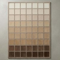 Tapis géométrique moderne beige à motif abstrait à carreaux, tapis en laine luxueux et moelleux pour salon, chambre à coucher, tapis décoratif pour la maison