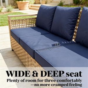 Divano Doppio da Esterno Blu Scuro per Terrazza, Arredamento da Giardino - Product Image 4