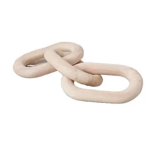 Escultura Decorativa Hecha a Mano con Detalles Indios, Tema de Amor, Madera de Mango y Pino, Cadena de Eslabones, del Estado de Uttar Pradesh, para Mesa - Product Image 1