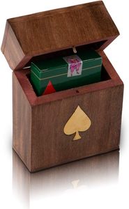 Boîte en bois pour cartes à jouer |   Boîte à cartes en bois |   Organisateur de cartes en bois artisanal | Jeux en bois indiens B2B |   Jeux en bois pour adultes | - Product Image 4