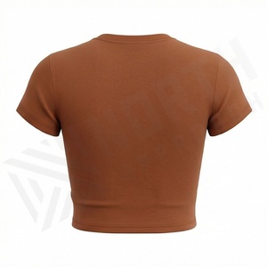 Camiseta Corta de Moda Urbana para Mujer, Personalizable en Color, de Secado Rápido, Cuello Redondo, Estilo Baby Tee, Ropa Casual - Product Image 2