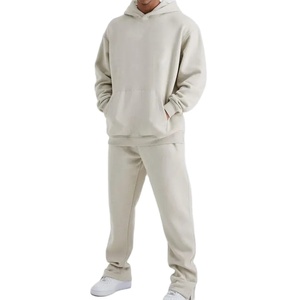 Conjunto de Sudadera con Capucha y Pantalones Deportivos de Algodón de 400 g/m² con Logotipo Personalizado, Estilo Oversize, Hombros Caídos, para Hombre - Product Image 2