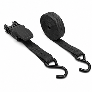 Correa de Amarre con Trinquete de 25 mm, Cinta de Poliéster de Alta Tenacidad, Resistencia a la Rotura de 800 kg, Ganchos J/S, Certificación CE, para Carga Pesada - Product Image 1