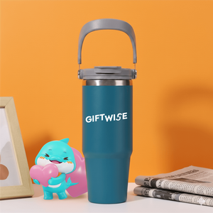 Custom Logo 40oz Stainless Steel <b>Tumbler</b> <b>with</b> Handle and <b>Straw</b> Vacuum Handle & <b>Straw</b> Lid Print for Corporate Gift Low MOQ - Product Image 1