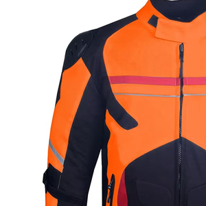 Chaqueta de Motocicleta para Hombre, de PU, Resistente al Viento, con Bloques de Color, Cuello Alto, Chaqueta Protectora para Motociclistas - Product Image 4